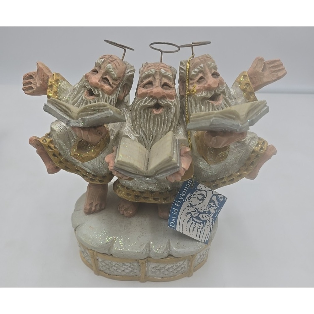 Vtg 1995 David Frykman 3 Singing Angels‎ Figurines Music Box I LIKE TO TEACH